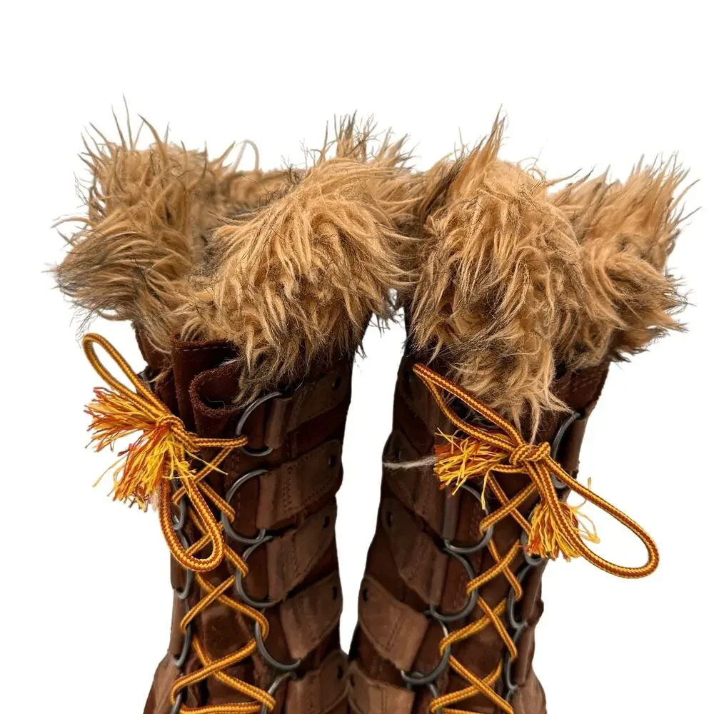 Sorel Women's Brown Joan of Arctic Leather Snow Boots Size 9